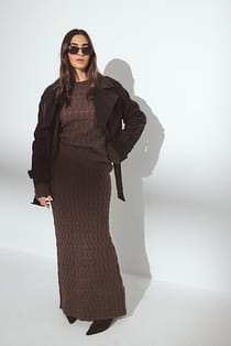 Cable Knitted Maxi Skirt