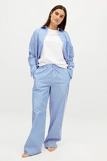 Cotton Wide Elastic Waist Pants