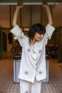 Flower Detail Oversized Shirt