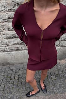 Knitted Peplum Cardigan