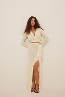 Slit Detail Jersey Skirt