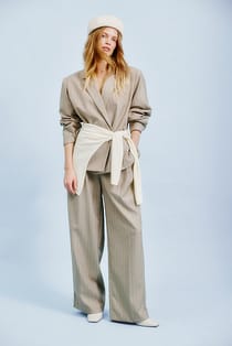 Low Waist Wide Pinstripe Pants
