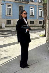 Wide Herringbone Suiting Trousers