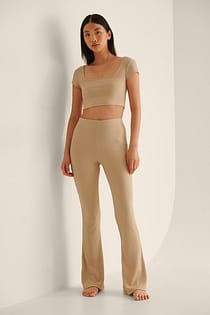 Pantalon bootcut taille haute