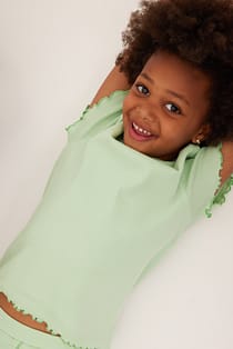 T-shirt met contrasterende naad