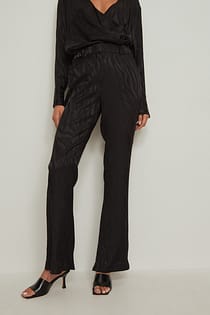 Uitlopende jacquard zebrabroek