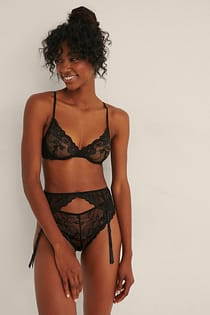 Flower Lace Suspender Belt