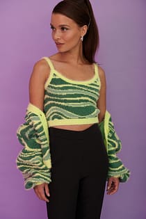 Fluffy strikket kort singlet