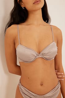 Gathered Cup Satin Bra