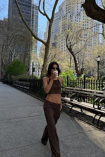 Mid Waist Suit Pants