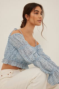 Resirkulert off shoulder-bluse