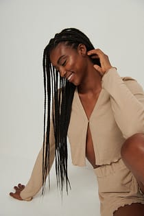 Resirkulert loungewear vaffeltopp med babylock
