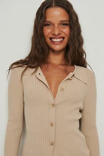 Ribbed Knitted Cardigan