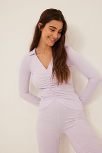 Rouched Collar Detail Top