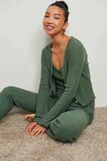 Weicher gebürsteter Ripp-Cardigan