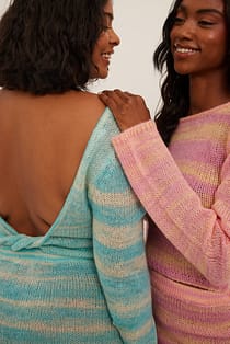 Deep Back Detail Knitted Top
