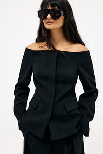 Off Shoulder Sculpted Blazer