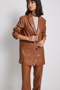 Oversized PU blazer