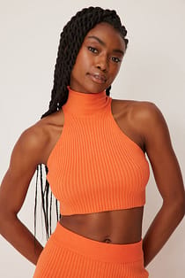Ribbed Halterneck Top