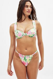 Shiny High Cut Draped Bikini Panty