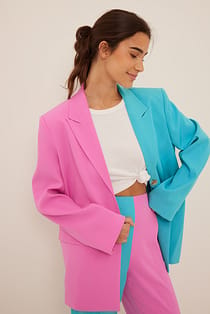 Tweekleurige oversized blazer
