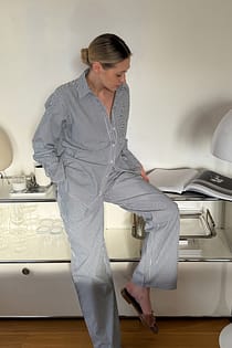 Cotton Wide Elastic Waist Pants