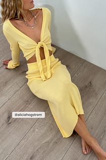 Wide Rib Knitted Midi Skirt