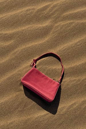 Rose Pink Sac baguette en daim