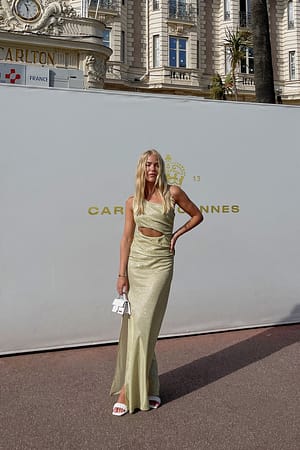 Sage Green Einseitig schulterfreies, drapiertes Maxikleid