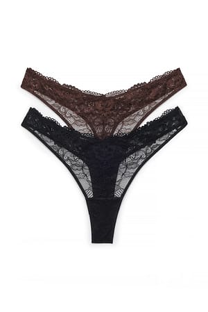 Brown 2er-Pack V-förmiger String