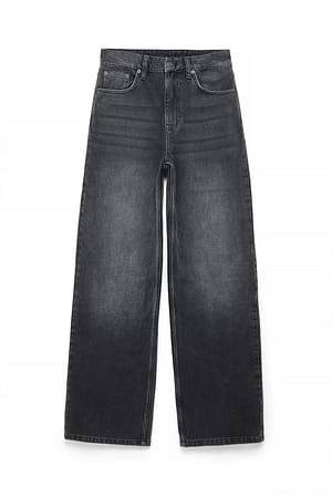 Dark Grey weite Alley Jeans mit hoher Taille