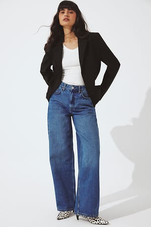Mid Blue Jean large taille haute Alley