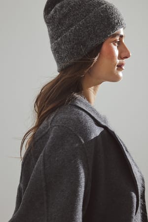 Grey Smoke Strick-Beanie-Mütze aus Wollmischung