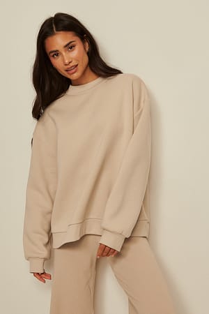 Beige/Brown Sweat surdimensionné