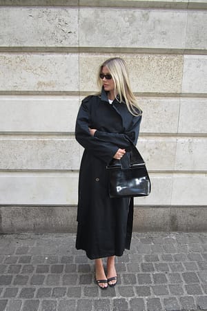 Black Oversized trenchjas