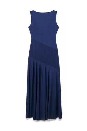 Blue Asymmetric Maxi Dress
