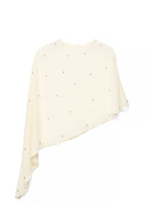 Yellow Asymmetrisk topp med rhinestones