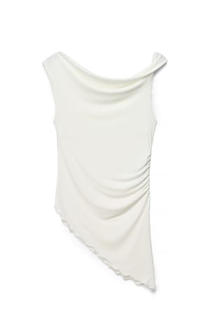 Greige asymmetrisches Jersey-Oberteil