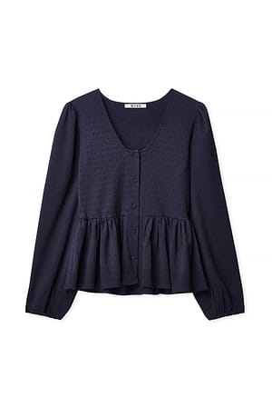 Navy Oberteil mit Ballonärmeln