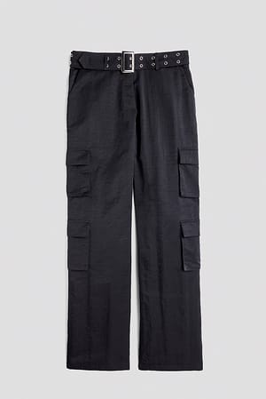 Black Utility cargobroek met riem
