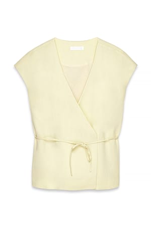 Cream Wikkeltop met riem