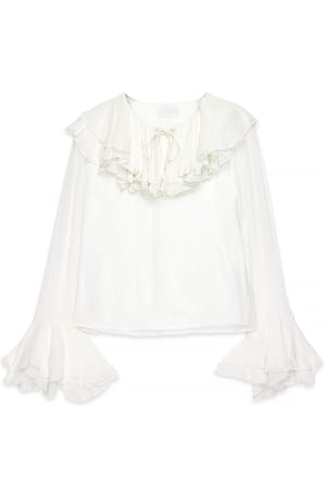 White Big Collar Blouse
