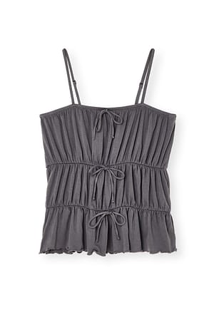 Dark Grey Oberteil mit Schleifendetail