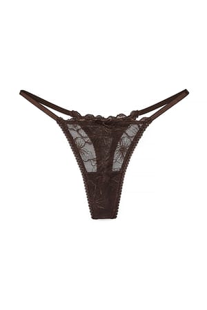 Brown Tanga mit Schleifendetail