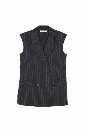 Pinstripe Boxy Oversize-Weste