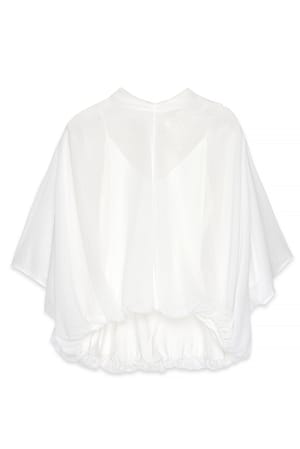 Offwhite Top transparente con dobladillo de burbujas