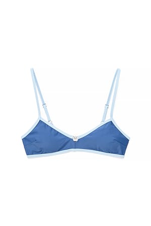 Blue Buckle Detail Bikini Top