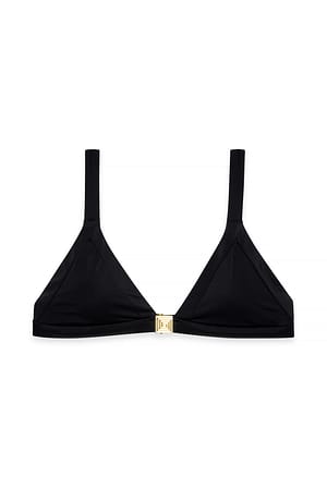 Black Top de bikini con detalle de hebilla