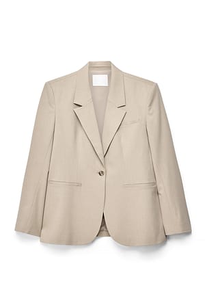 Light Beige Oversized blazer med spændedetalje