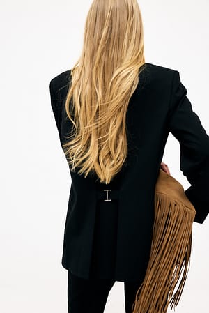 Black Oversized blazer med spännedetalj
